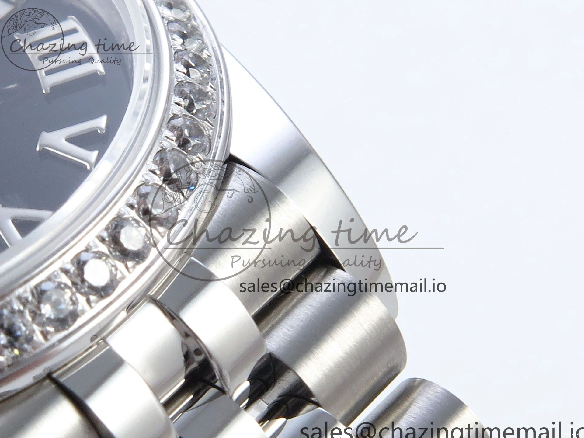 0510 DateJust 31 278384RBR ARF 1:1 Best Edition 904L Steel Black Roman Dial Diamonds Bezel on SS Jubilee Bracelet ETA SmoothTexture 449